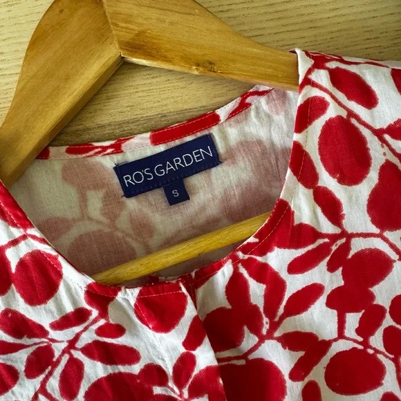 Ro's Garden Daphne Midi Dress Okari Red Floral Midi Dress in Women's Small - Picture 6 of 6